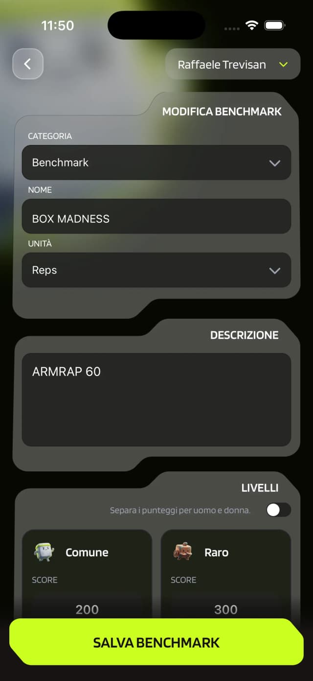 Custom benchmarks for your clan screen