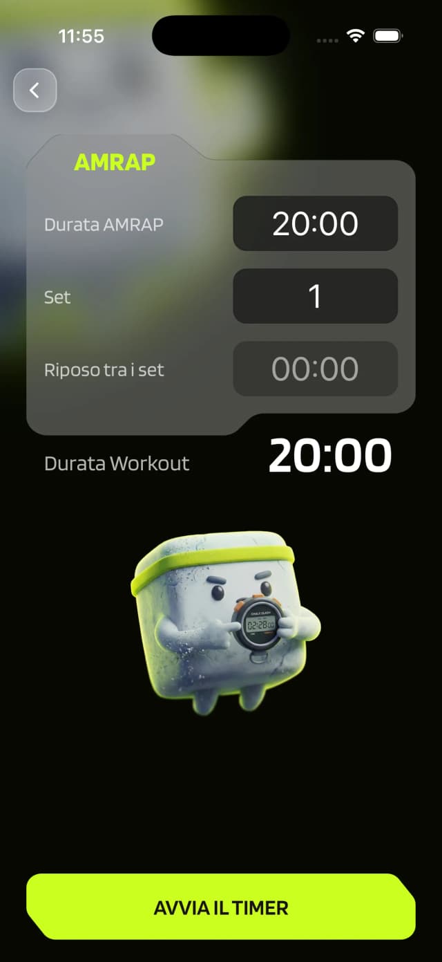 AMRAP timer screen