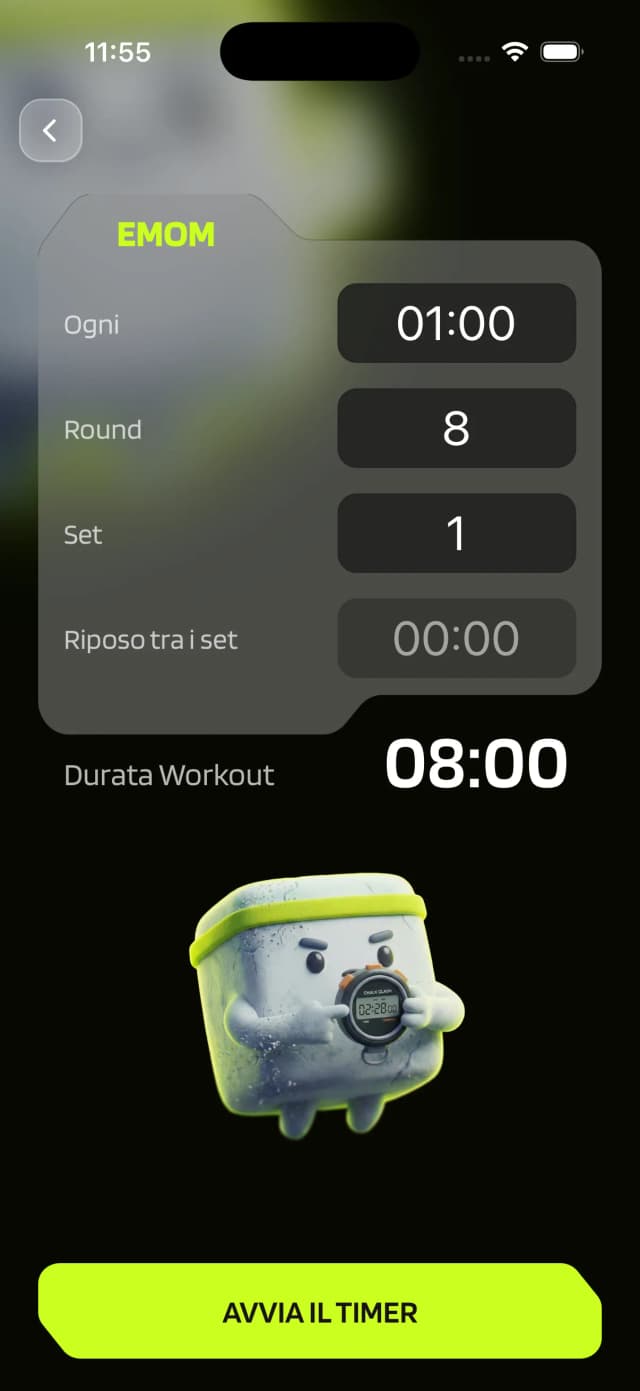 EMOM timer screen