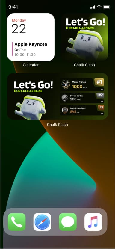 ChalkClash widgets on phone home screen