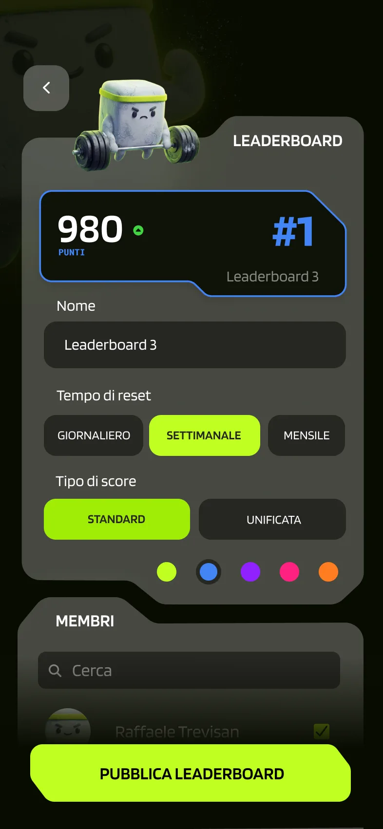 Vue d'ensemble clan sur mobile