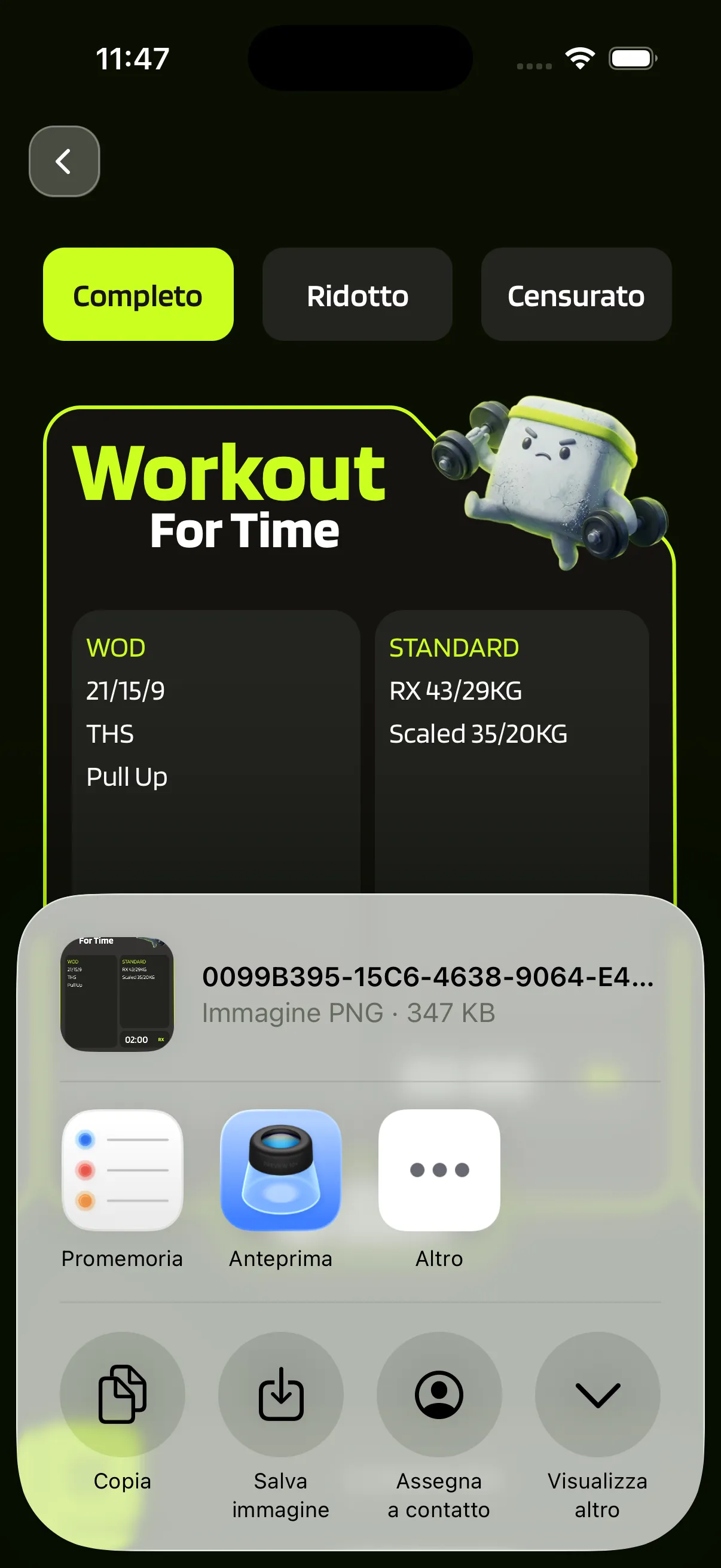 Partage ou exporte screen preview